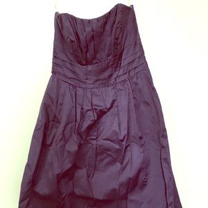 Purple strapless dress